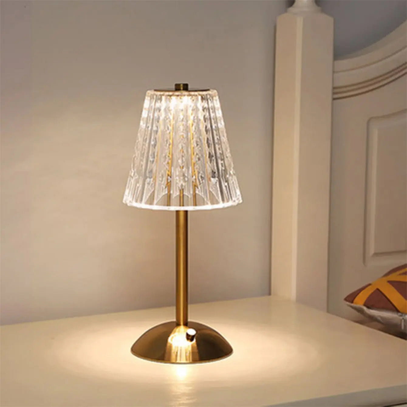 Lámpara de mesa retro de cristal