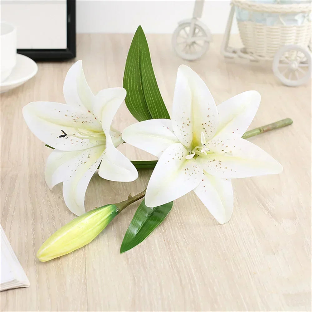 lirios artificiales blancos
