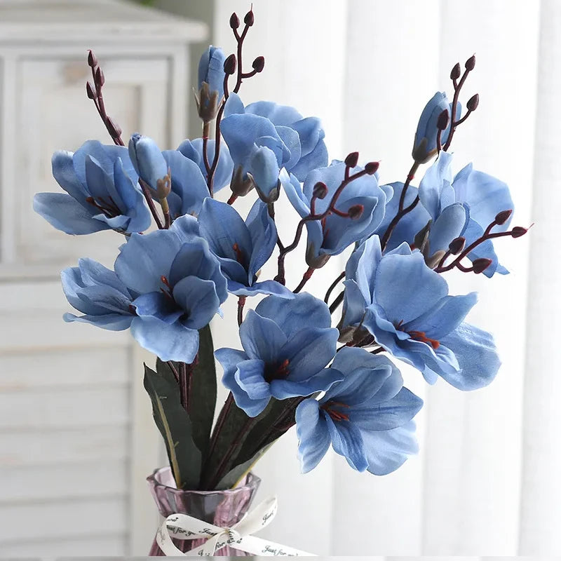 magnolias artificiales azules