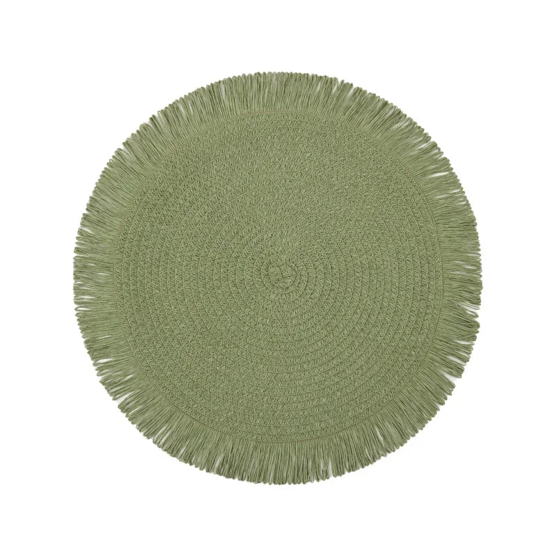 mantel individual hecho a mano verde