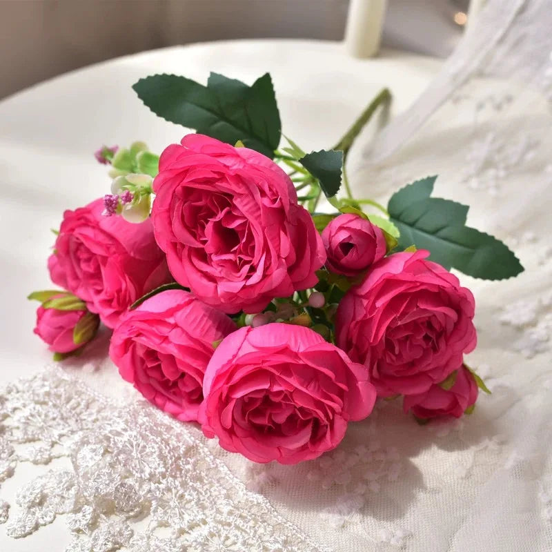 peonias artificiales fucsia