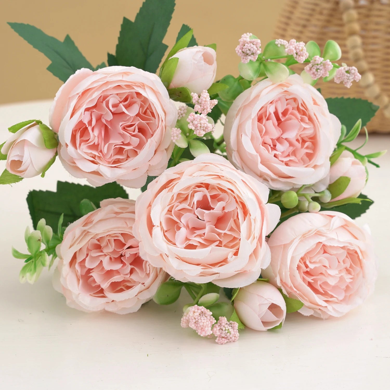 peonias artificiales rosa bebe