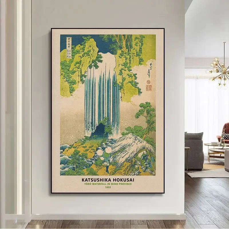 poster lamina cascada japon
