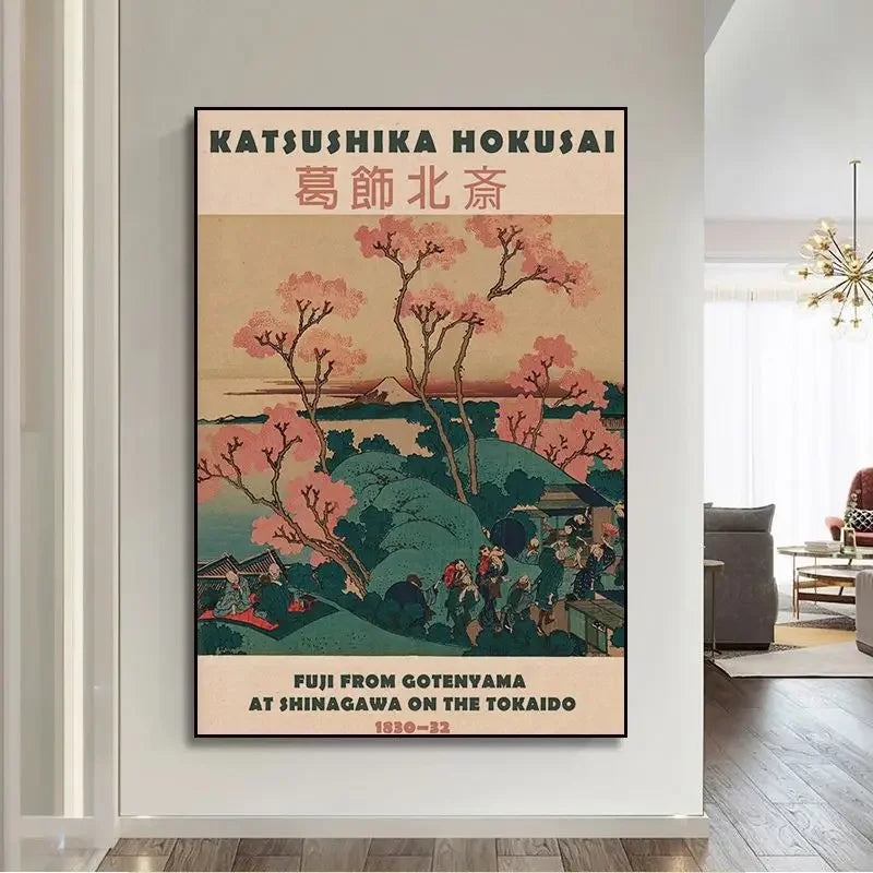 poster lamina monte fuji cerezos
