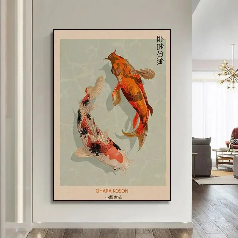 poster lamina peces koi japon salon