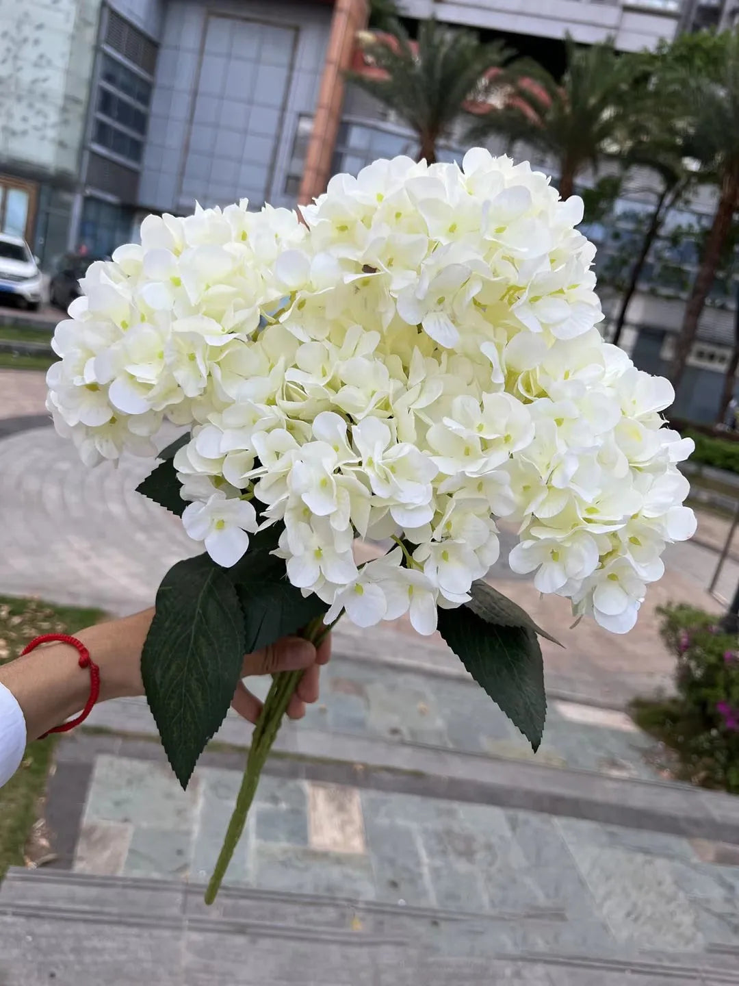 ramo hortensia artificial blanco
