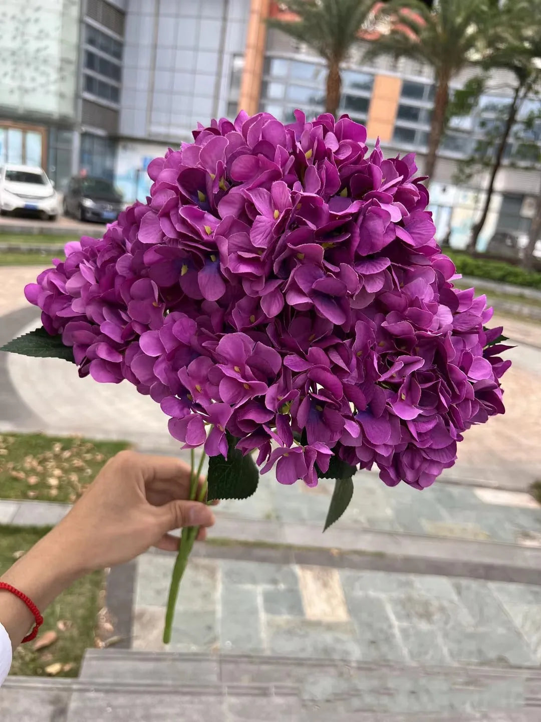 ramo hortensia artificial lila