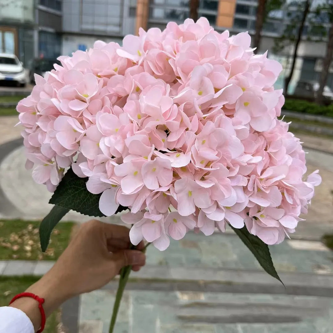 ramo hortensia artificial rosa bebe