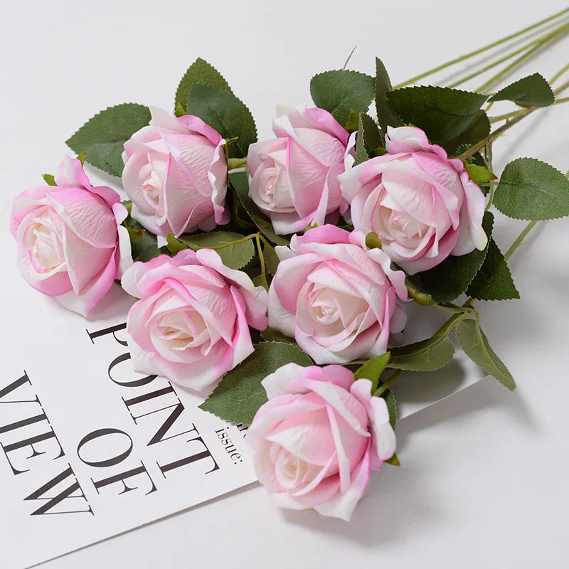 rosas artificales rosa