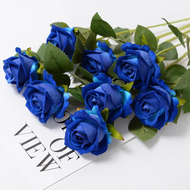rosas artificiales azules