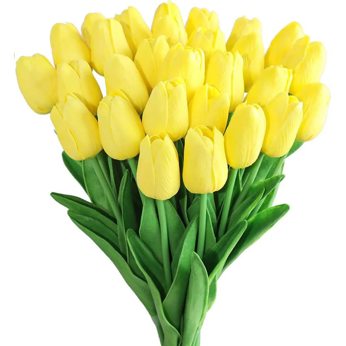 tulipanes artificiales amarillos