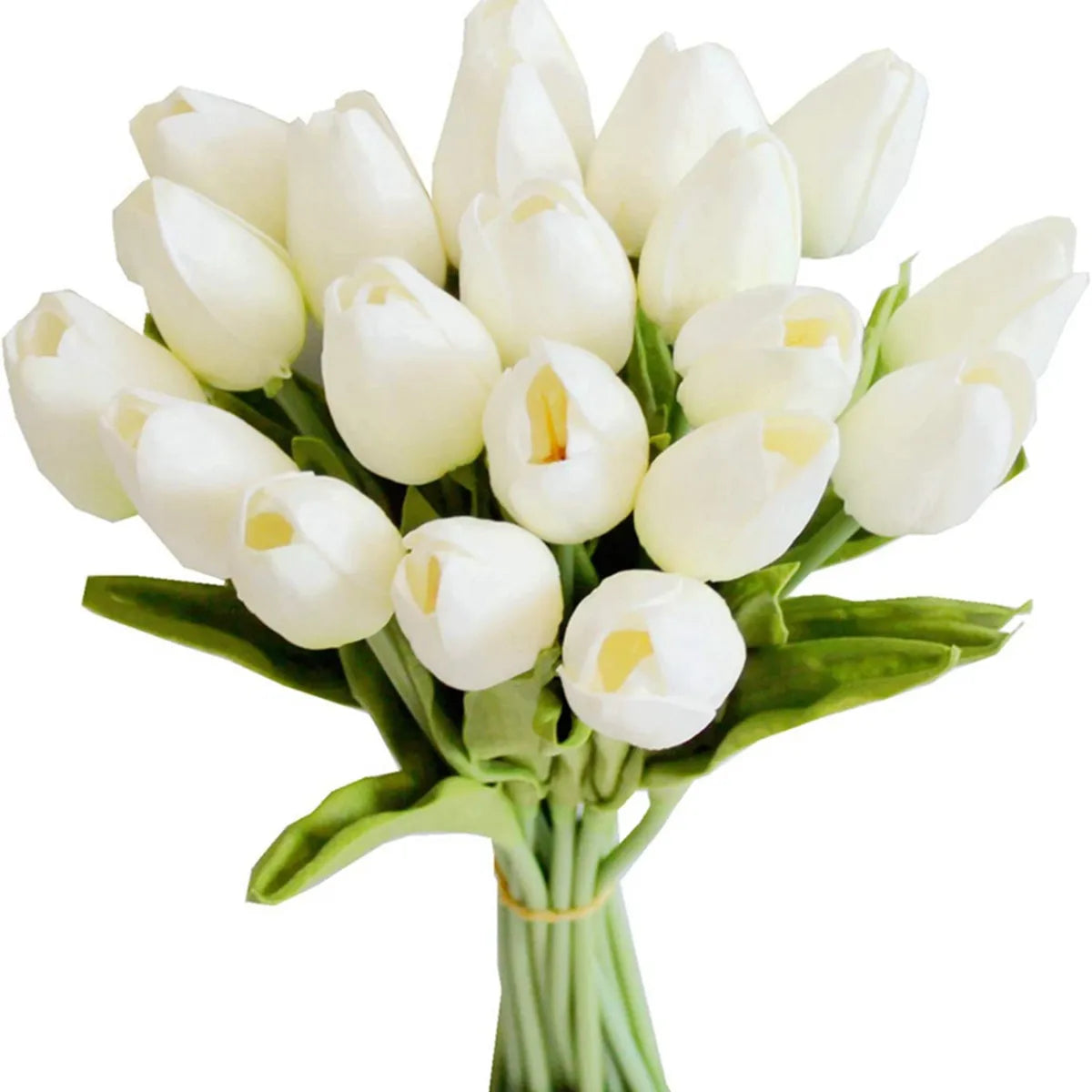 tulipanes artificiales blancos
