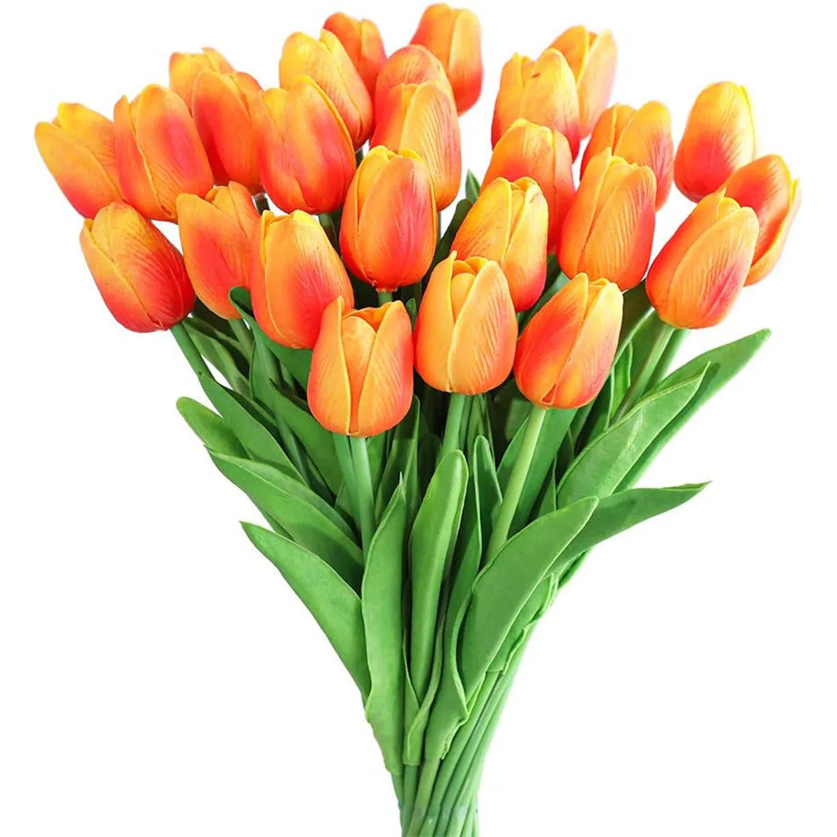 tulipanes artificiales naranjas