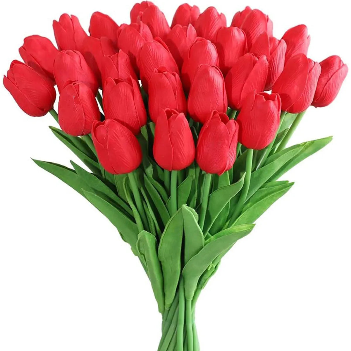 tulipanes artificiales rojos