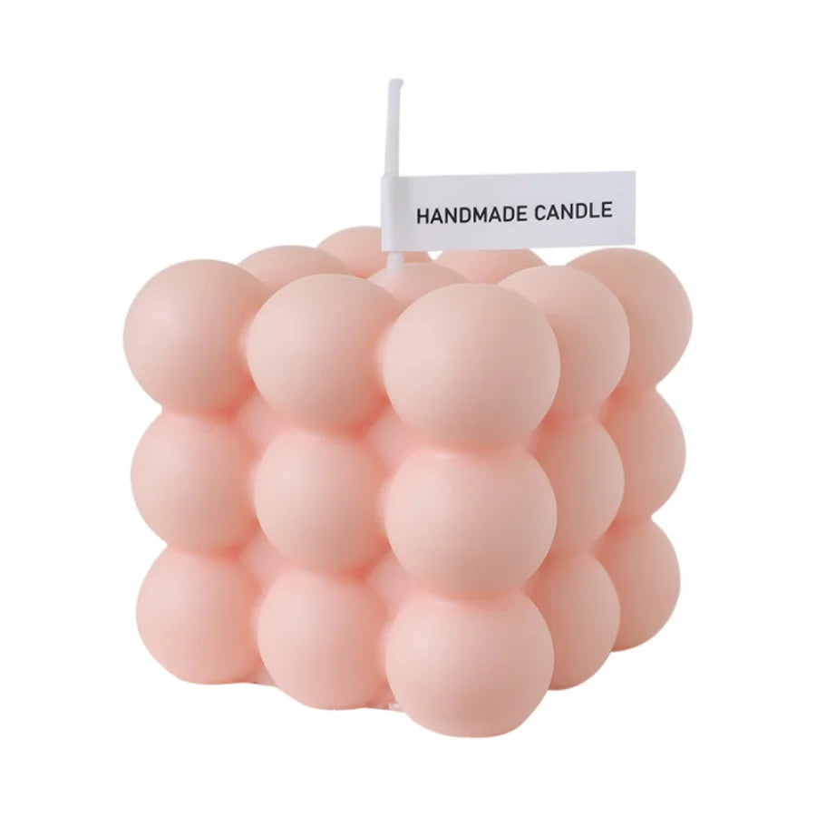 velas hecha a mano rosa claro